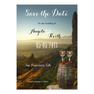 Modern winery or vineyard save the date card